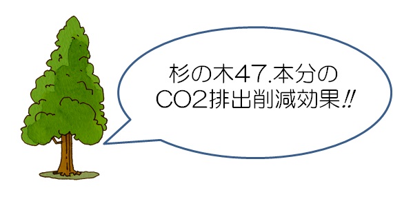 CO2吸収量換算（杉の木換算）